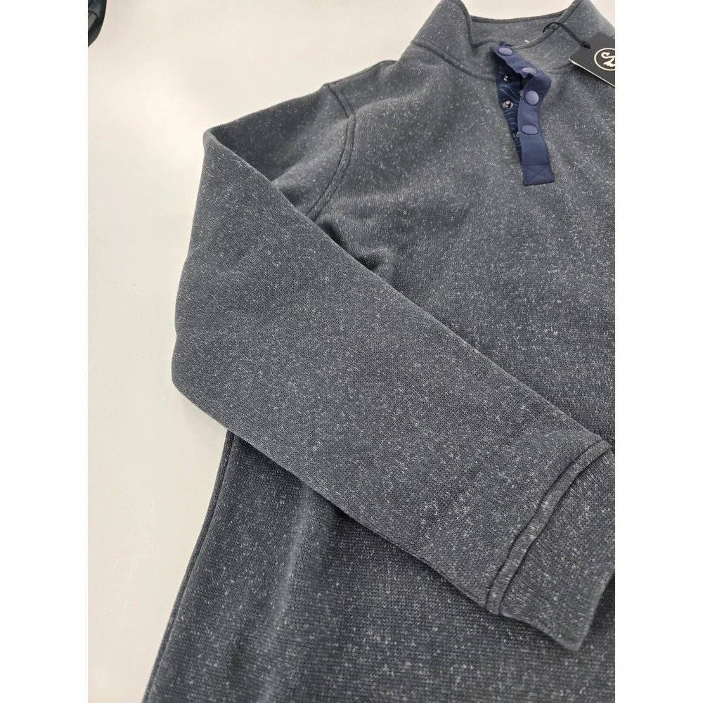 Swannies‎ Golf Wolff Fleece Pullover 1/4 Snap Charcoal Navy Men's Size Medium M